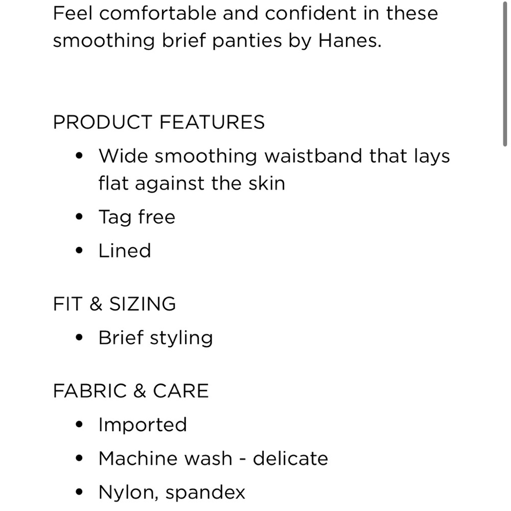 NEW Hanes Ultimate Seam free Smoothing Underwear 3pk Sz 8 XL - Picture 3 of 3